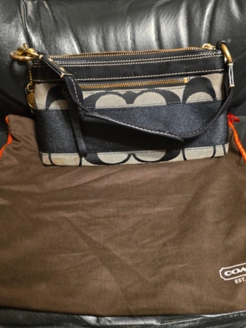 Vintage Y2K Coach Signature Stripe Demi Mini Bag NWOT